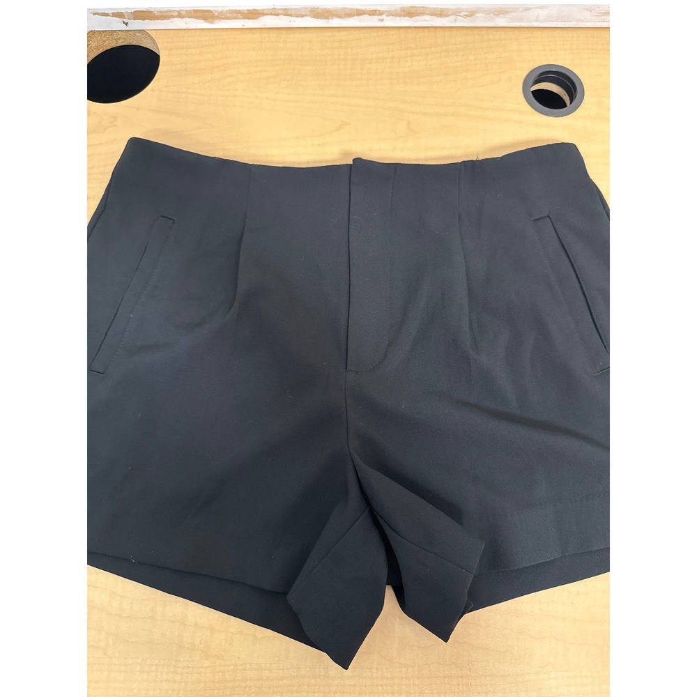 A New Day Womens Black Stretch High Rise Pleated Dress Shorts Size 14